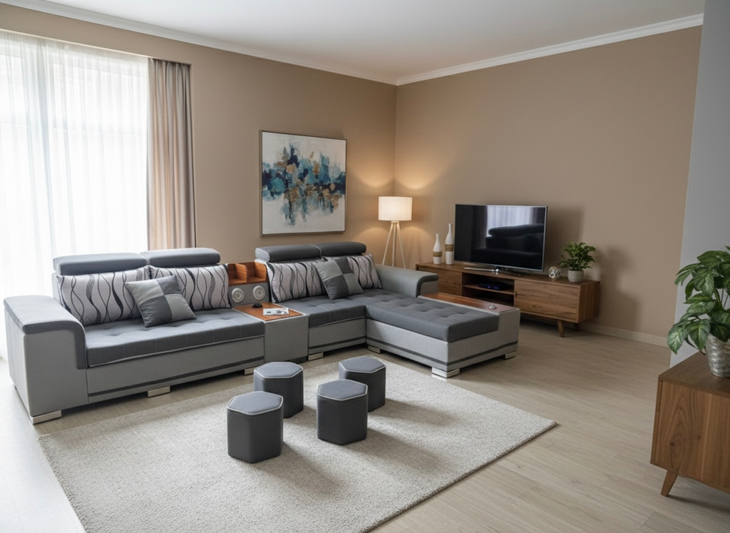 Sofá Seccional Rayas 4 Piezas