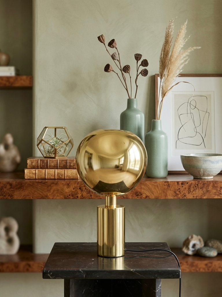 Lámpara sobremesa "Golden Sphere"