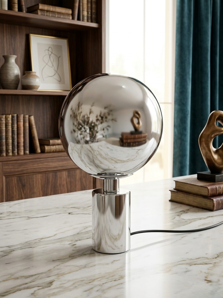 Lámpara sobremesa "Silver Sphere"