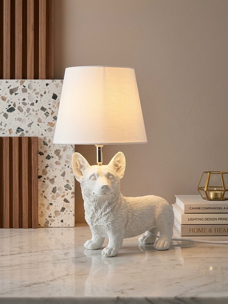 Lámpara sobremesa "Corgi Blanc"
