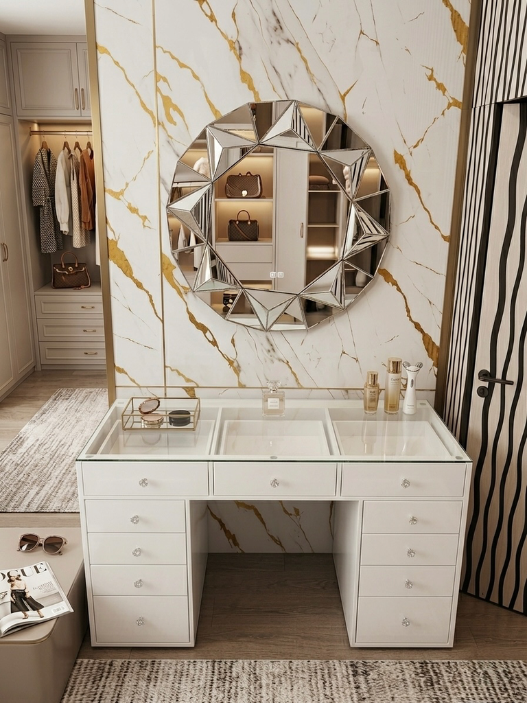 Tocador Espejado con Espejo de Regalo