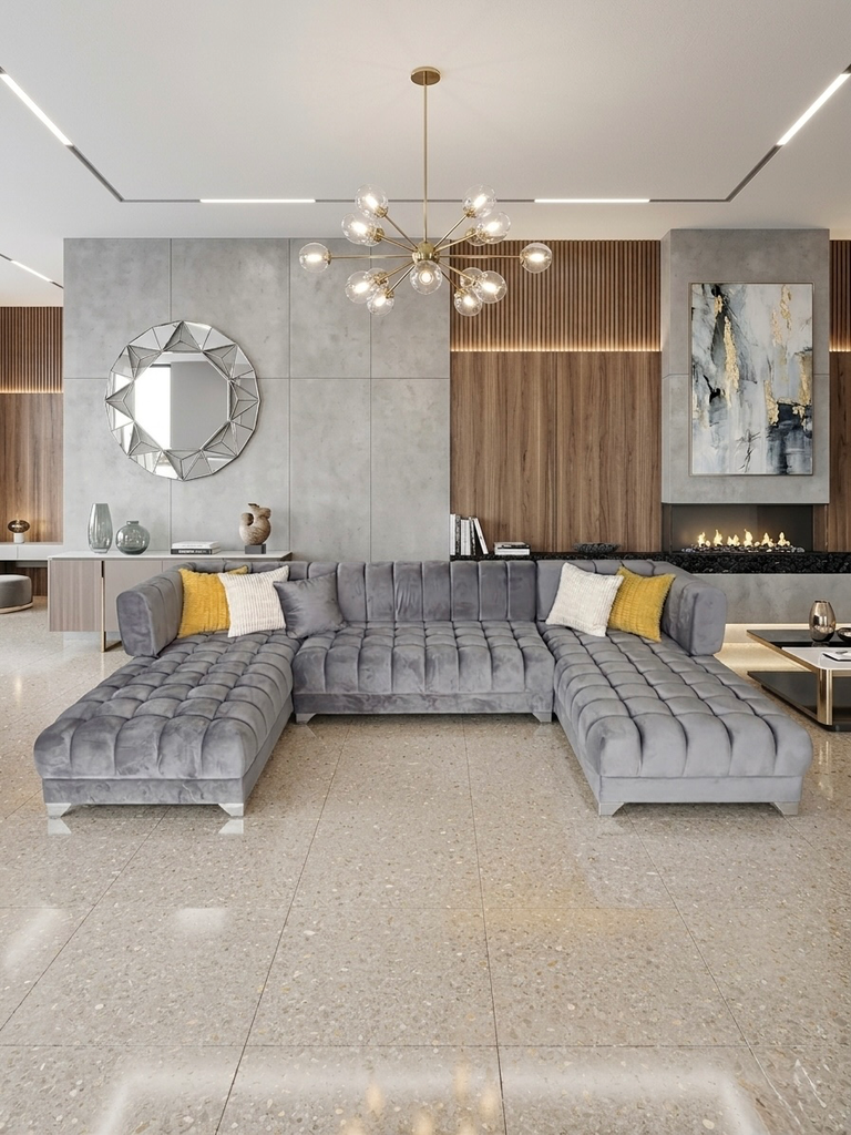 Sofá U Seccional "Palazzo grey"