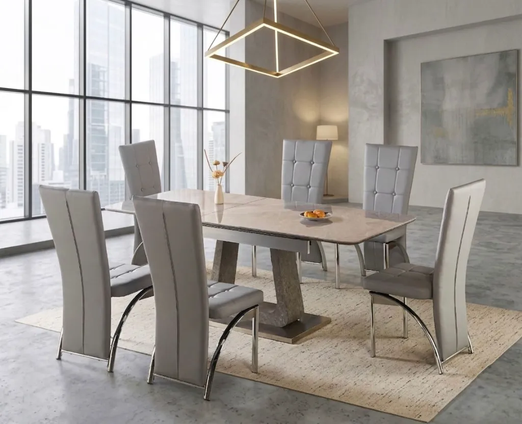 Comedor "Olimpo " Expandible + 6 Respaldo Largo